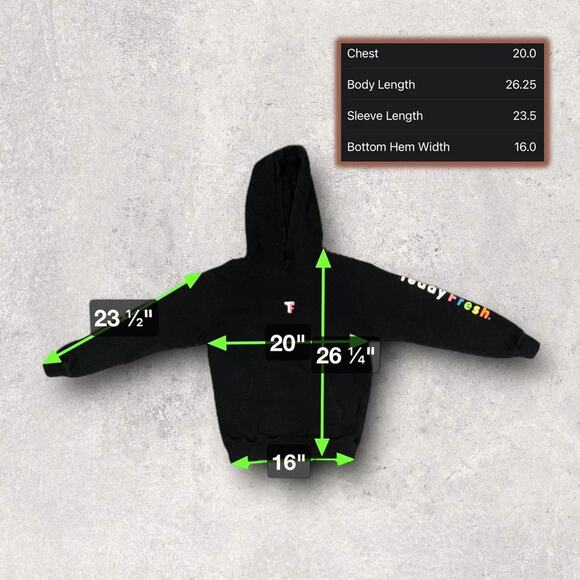 ★ Teddy Fresh Rainbow Letter Black Hoodie ★ - Picture 6 of 7